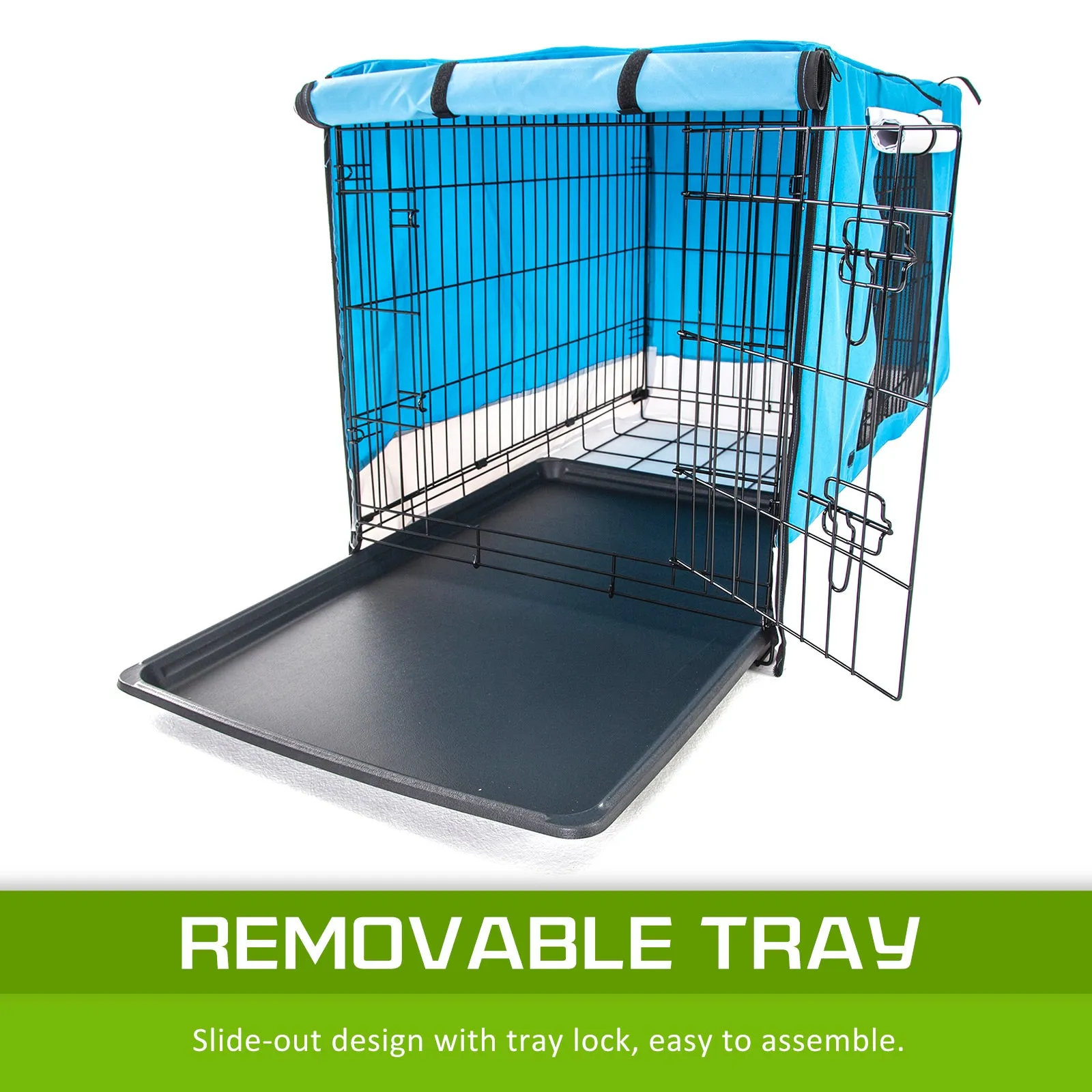 Foldable Wire Dog Crate 48in with Tray & Cover - Paw Mate