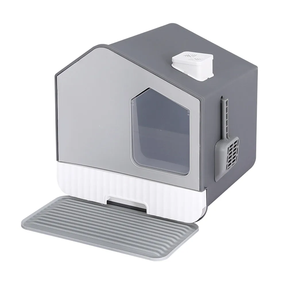 Fully Enclosed Cat Litter Box, Hooded with Scoop and Mat, i.Pet
