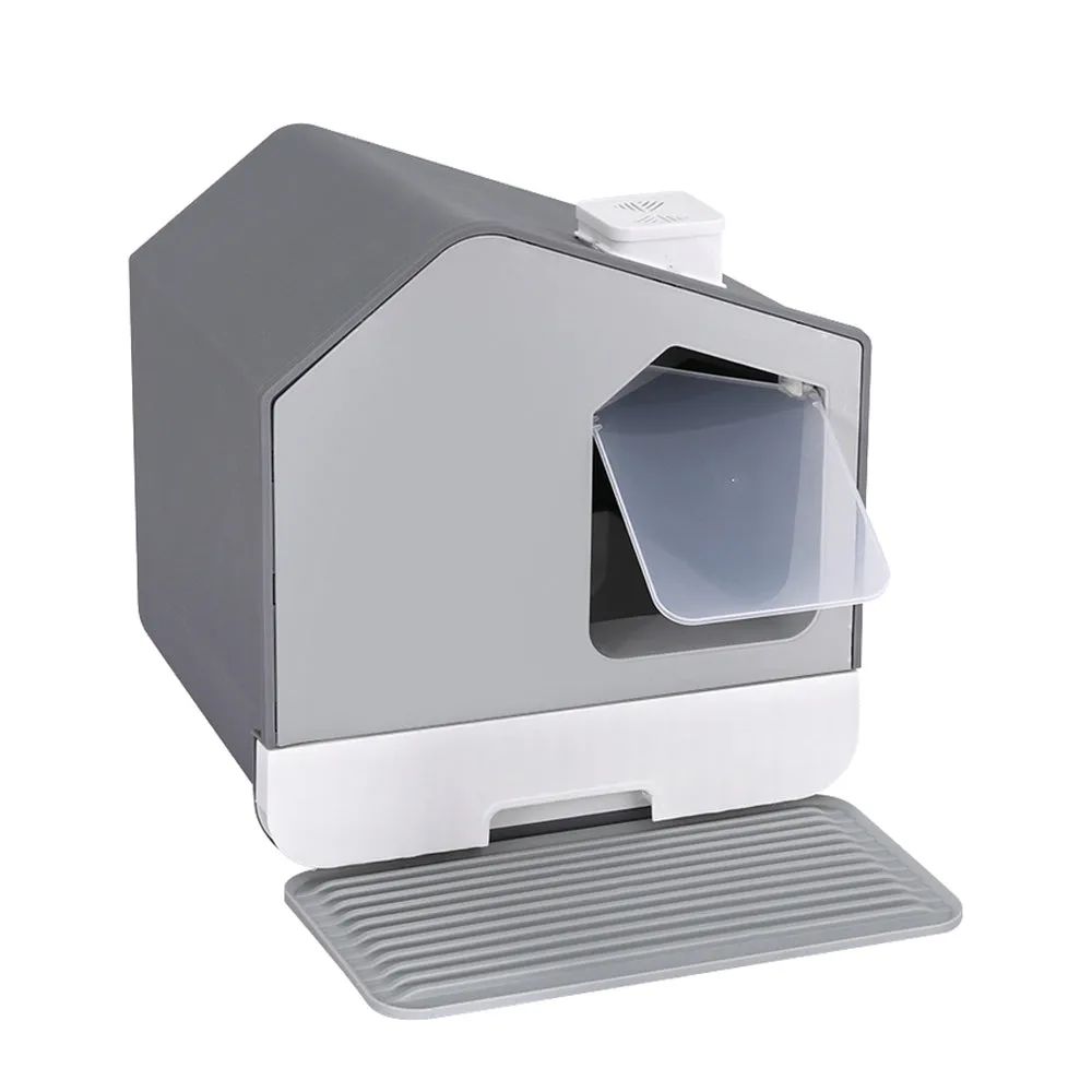 Fully Enclosed Cat Litter Box, Hooded with Scoop and Mat, i.Pet