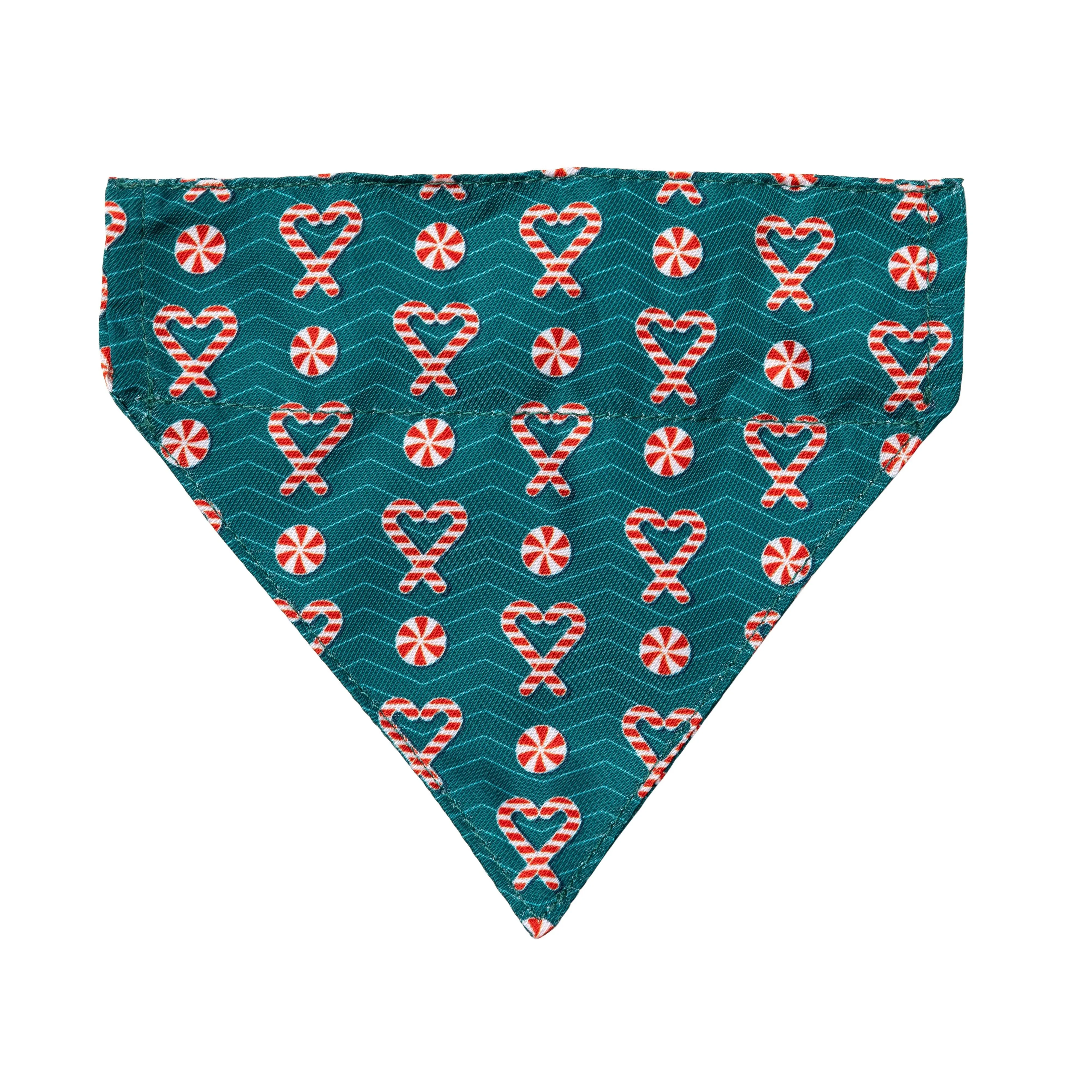 FuzzYard Christmas I heart Candy Canes Cat Collar Bandana and Bow Tie Set