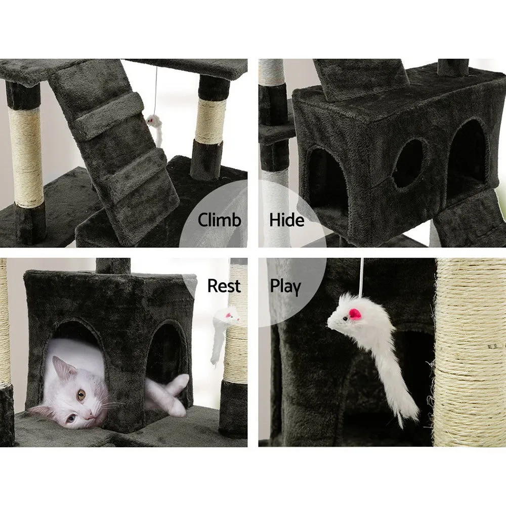 Giant Multi-Level Cat Tree 180cm, Sisal Posts, Plush Velvet - i.Pet