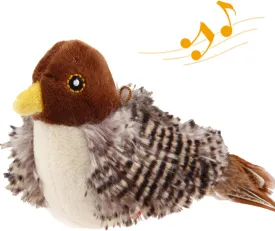 Gigwi Chirping Bird Cat Toys for Indoor Cats, Interactive Cat Toy with Real Electronic Squeaky Sound and Feather, Kitten Toys Automatic Cat Toy for Cat Exercise & Kicker to Self PlayNo Flapping