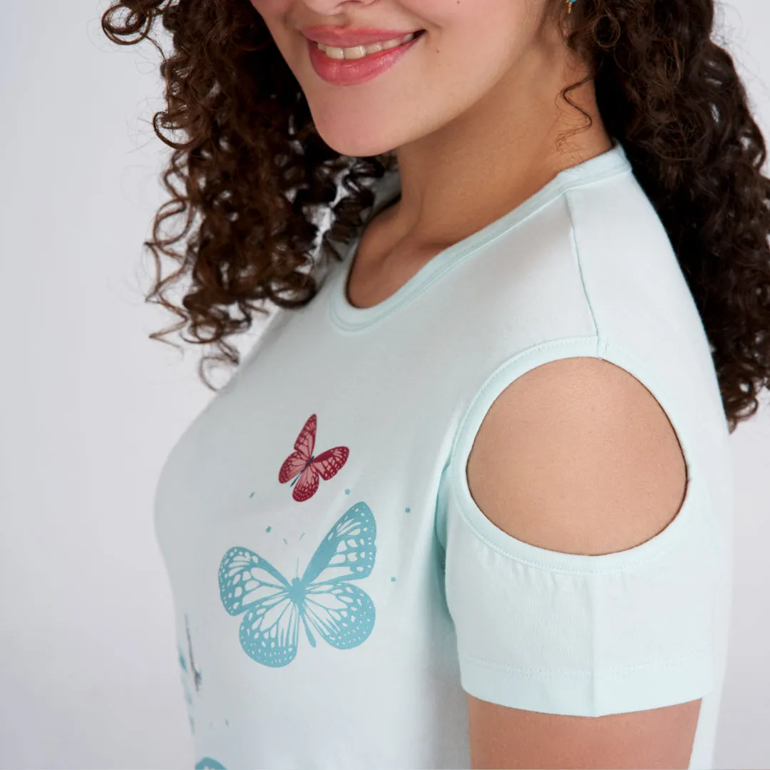Girls long sleeve pajama light blue
