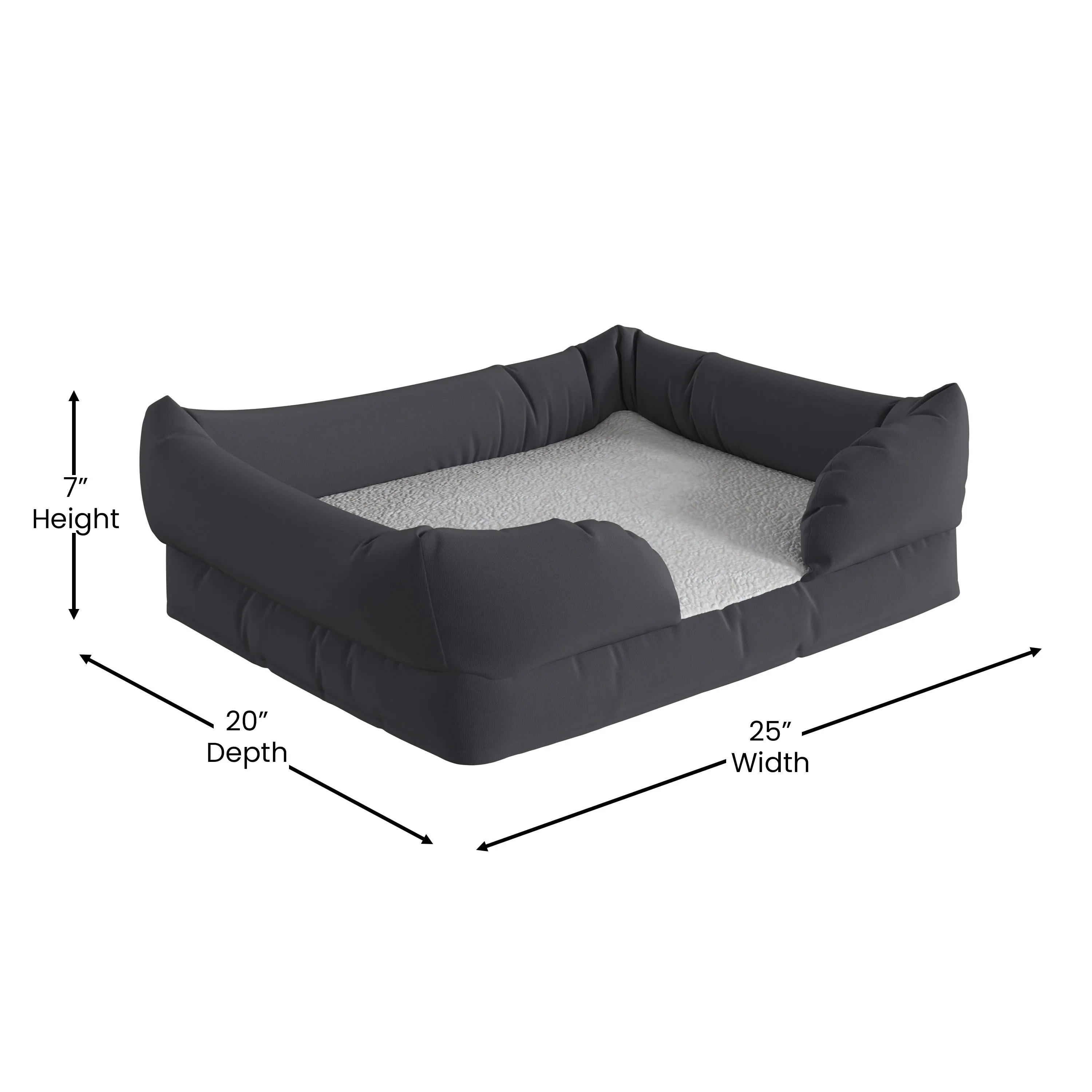Gray 25x20 Memory Foam Dog Bed AJ-ORTHO-00188-GY-GG