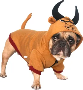 iChoue I am a French Bulldog Buffalo Bull Winter Coats Clothes Hoodies Costumes for Medium Dogs Cold Weather Frenchie English Pug Pitbull Boston Terrier - Brown, Large