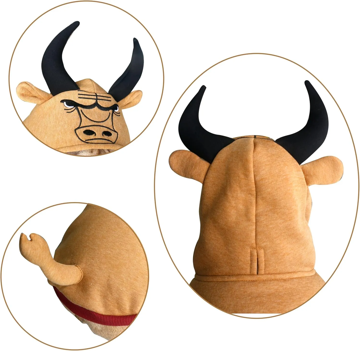 iChoue I am a French Bulldog Buffalo Bull Winter Coats Clothes Hoodies Costumes for Medium Dogs Cold Weather Frenchie English Pug Pitbull Boston Terrier - Brown, Large