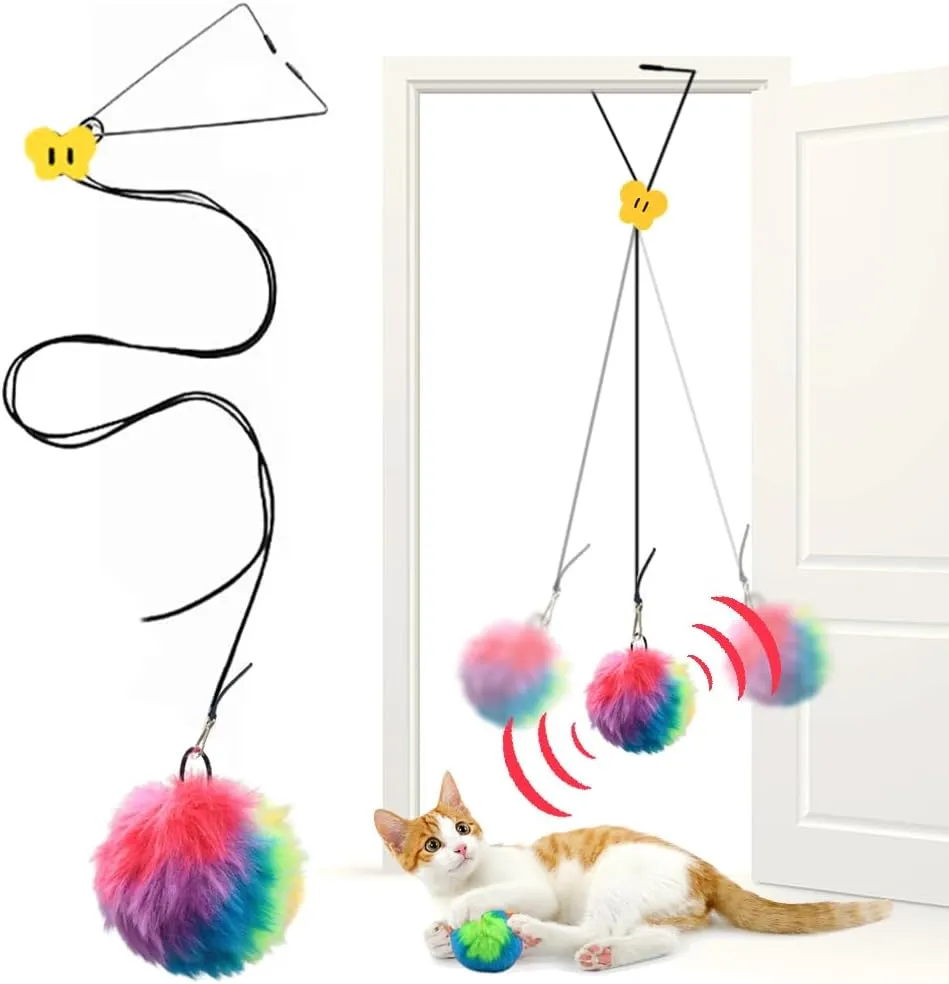 Interactive Cat Toys, Independent Play Hanging Door Cat Toys for Indoor Cats Kitten Exercise Toy for Bored Cats