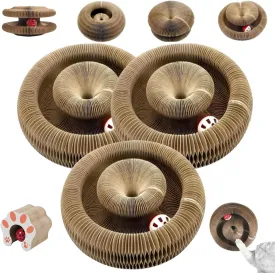 Kitty Kurls Toy,Magic Organ Cat Toy,Kitty Kurls Cat Toys,Magic Organ Cats Scratcher Board,Foldable Recyclable Accordion Toys with Ball for Indoor Cats(3PCS)