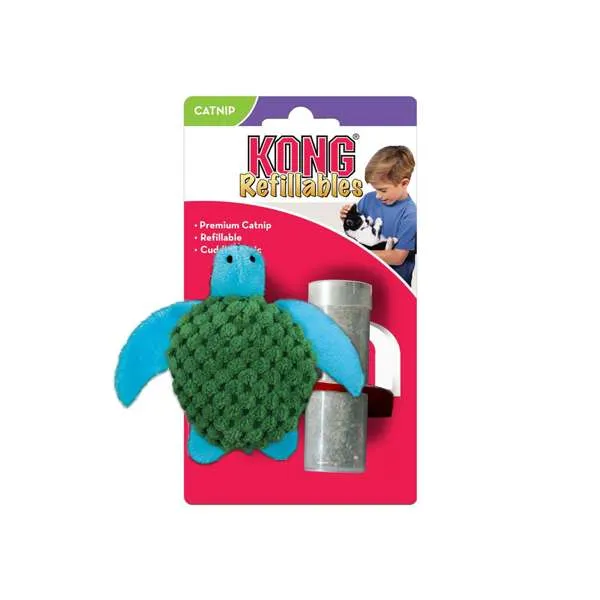 KONG Cat Catnip Refillable Turtle 11cm