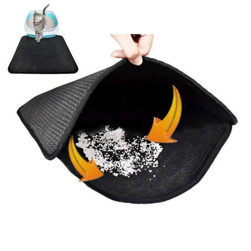 Large Cat Litter Trapper Double Layer Mat Waterproof Floor Protection Non-slip Design