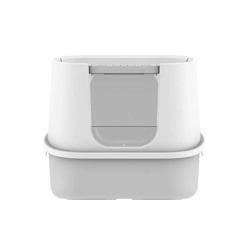 Large Enclosed Splash-Proof Cat Litter Box with Lid & Scoop