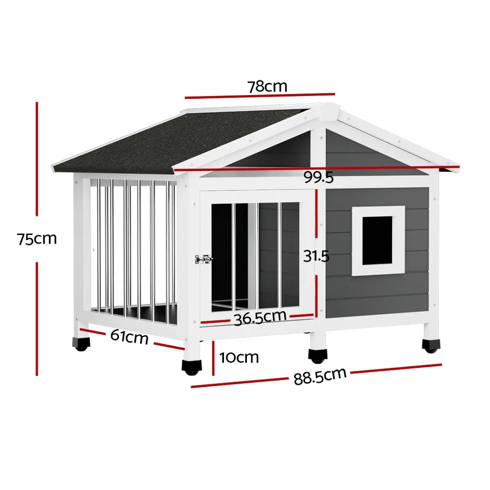 Large Weatherproof Wooden Dog Kennel with Raised Floor i.Pet