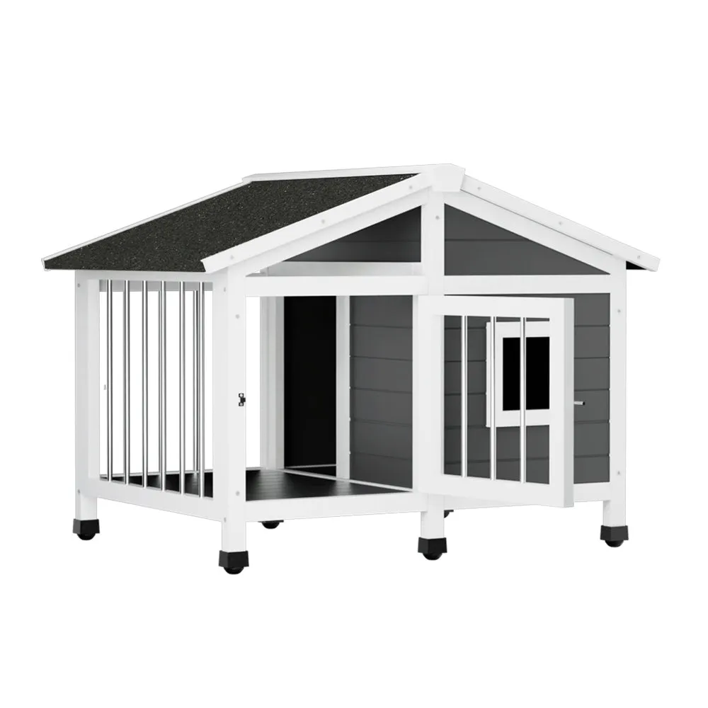 Large Weatherproof Wooden Dog Kennel with Raised Floor i.Pet