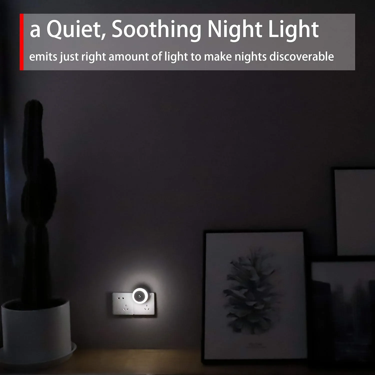 LED Night Light Plug in, Dusk to Dawn Sensor, Auto Dim, Energy Saving, Cool White, Nightlight Plug into Wall for Bathroom, Hallway, Kitchen, Stairway, Round, 2 Pack