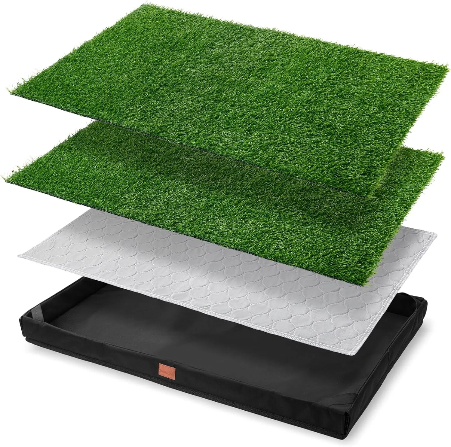 LOOBANI Dog Litter Box, Grass Pads for Dog, Dog Turf Potty Outdoor Indoor, Puppy Pee Grass with Lightweight Oxford Cloth Tray for Potty Training, 21.6 * 33.4 in