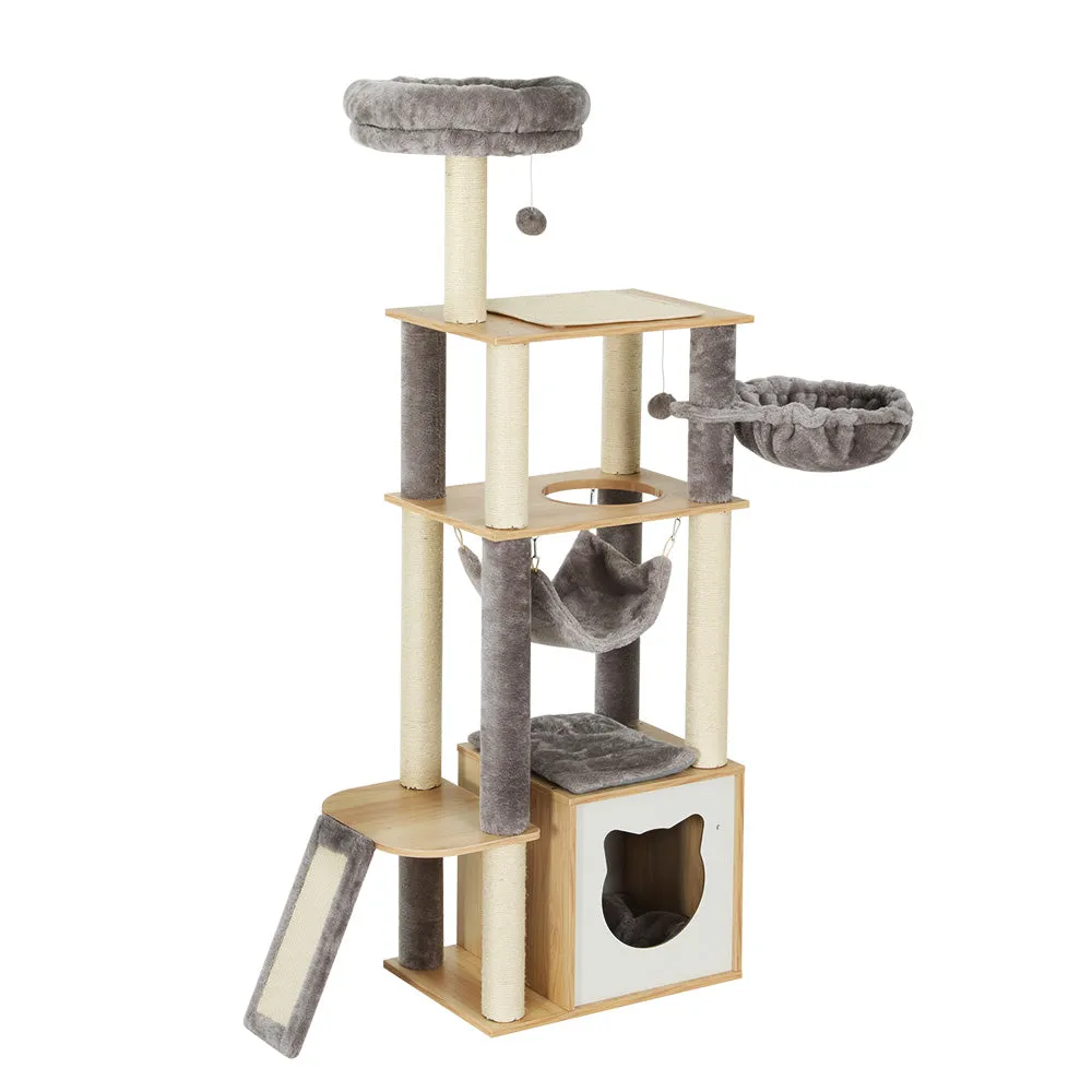 Multi-Level Cat Tree Tower with Scratching Posts, Bed, Condo - i.Pet