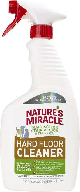Nature's Miracle Hard Floor Cleaner, Dual-Action Stain & Odor Remover, Protects Natural Floor Finishes, 24 oz