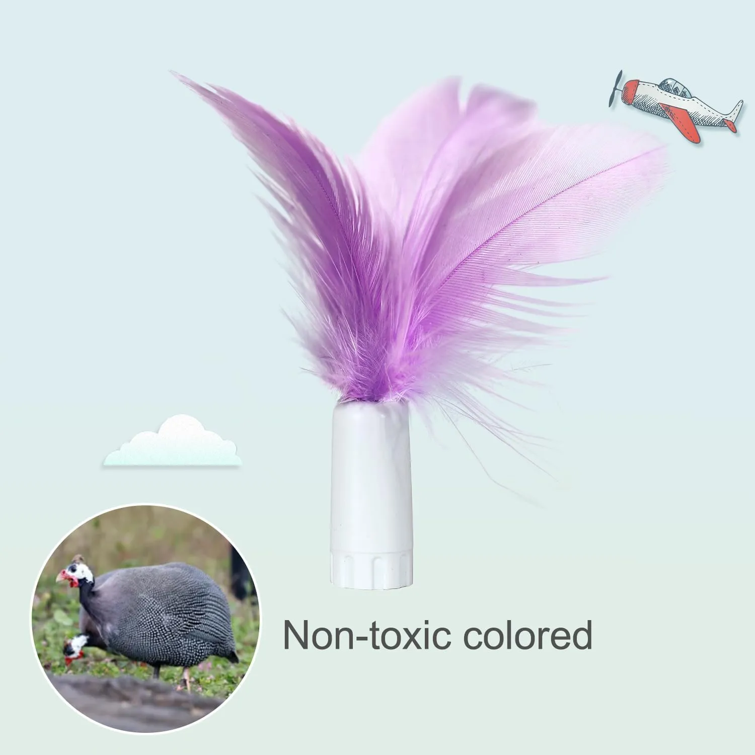 ORSDA 6Pcs Interchangeable Attachments Cat Feather Toys Replaceable Feathers and Fluffy Toy Accessories