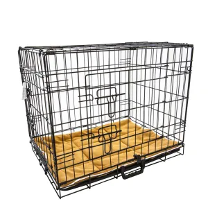Paw Mate Wire Dog Cage Foldable Crate Kennel 48in with Tray   Cushion Mat Combo