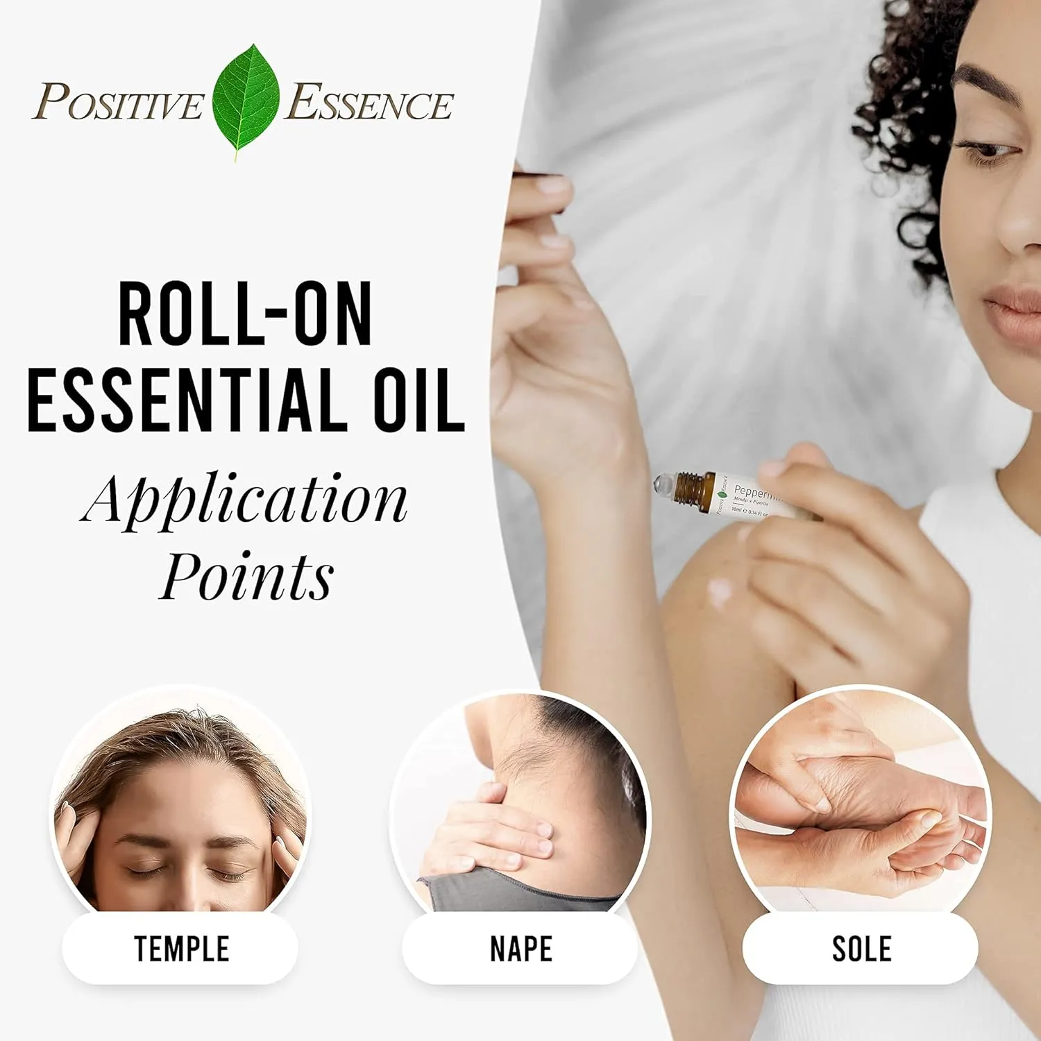 Peppermint Essential Oil Roll On - Relaxing Roller, Made with Pure Peppermint Essential Oil, Premium Grade, Travel Safe, No Diffuser Needed (10 mL)