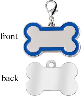 Personalized Dog ID Tag for Collar - Laser Engraved, Pet Name Tags for Large Dogs (Bone-Shaped-Large: Blue)