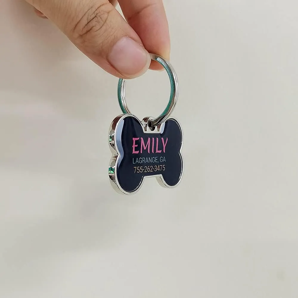 Personalized QR Code Pet ID Tags - Custom Dog & Cat Names, Free Online&Scan QR Receive Instant Location Alert Email
