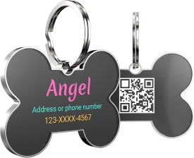 Personalized QR Code Pet ID Tags - Custom Dog & Cat Names, Free Online&Scan QR Receive Instant Location Alert Email