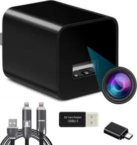 Pet Camera, Mini Camera for Pets, Baby, Nanny  1080P HD Home Security Cam, Plug & Play, No WiFi Needed, Wall or Power Bank Powered, Indoor/Outdoor Video Recorder, Easy USB/SD Card Access