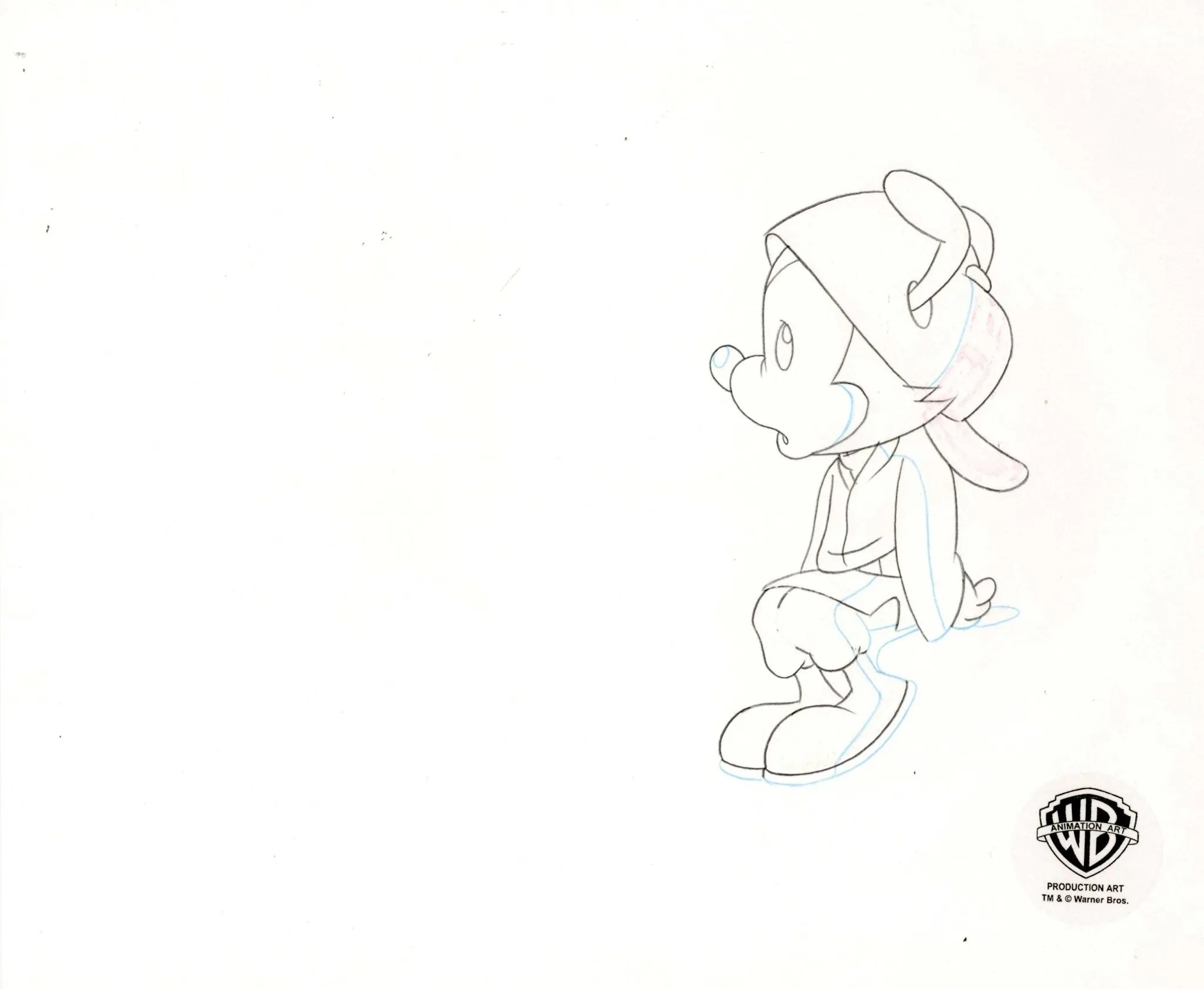 Pinky And The Brain Original Production Cel on Original Background with Matching Drawing: Wak Skylicker and SkippYoda