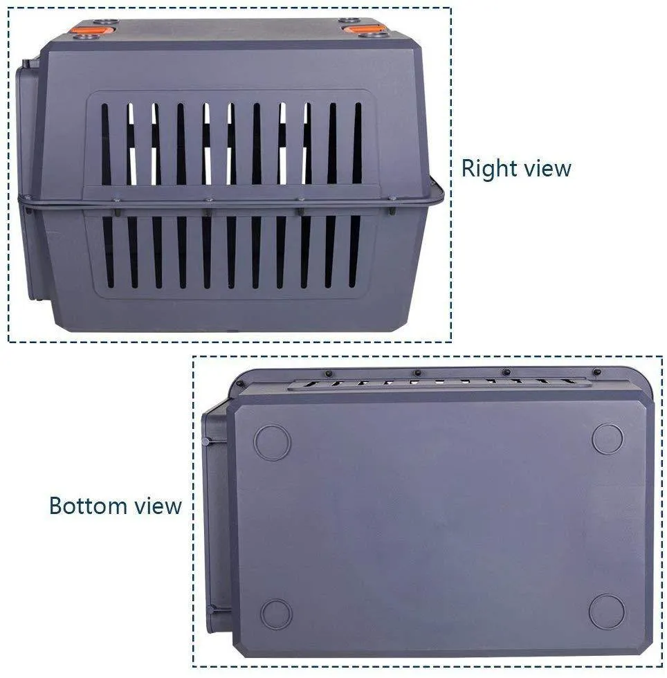 Plastic Cat & Dog Carrier Cage with Chrome Door Portable Pet Box Airline Approved, Extra Large