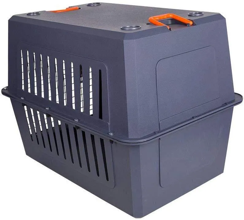 Plastic Cat & Dog Carrier Cage with Chrome Door Portable Pet Box Airline Approved, Extra Large