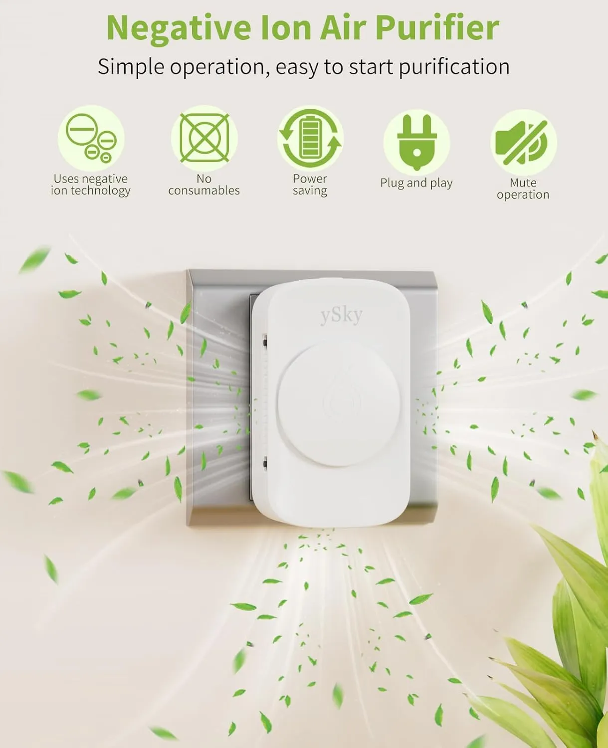 Plug In Air Purifier for Home (6 packs), Negative Ion Air purifier,Quiet Ionizers Air Freshener for home,Bathroom,Bedroom,Portable Air Purifiers for Odor,Pet smell,Mini Air ionizers