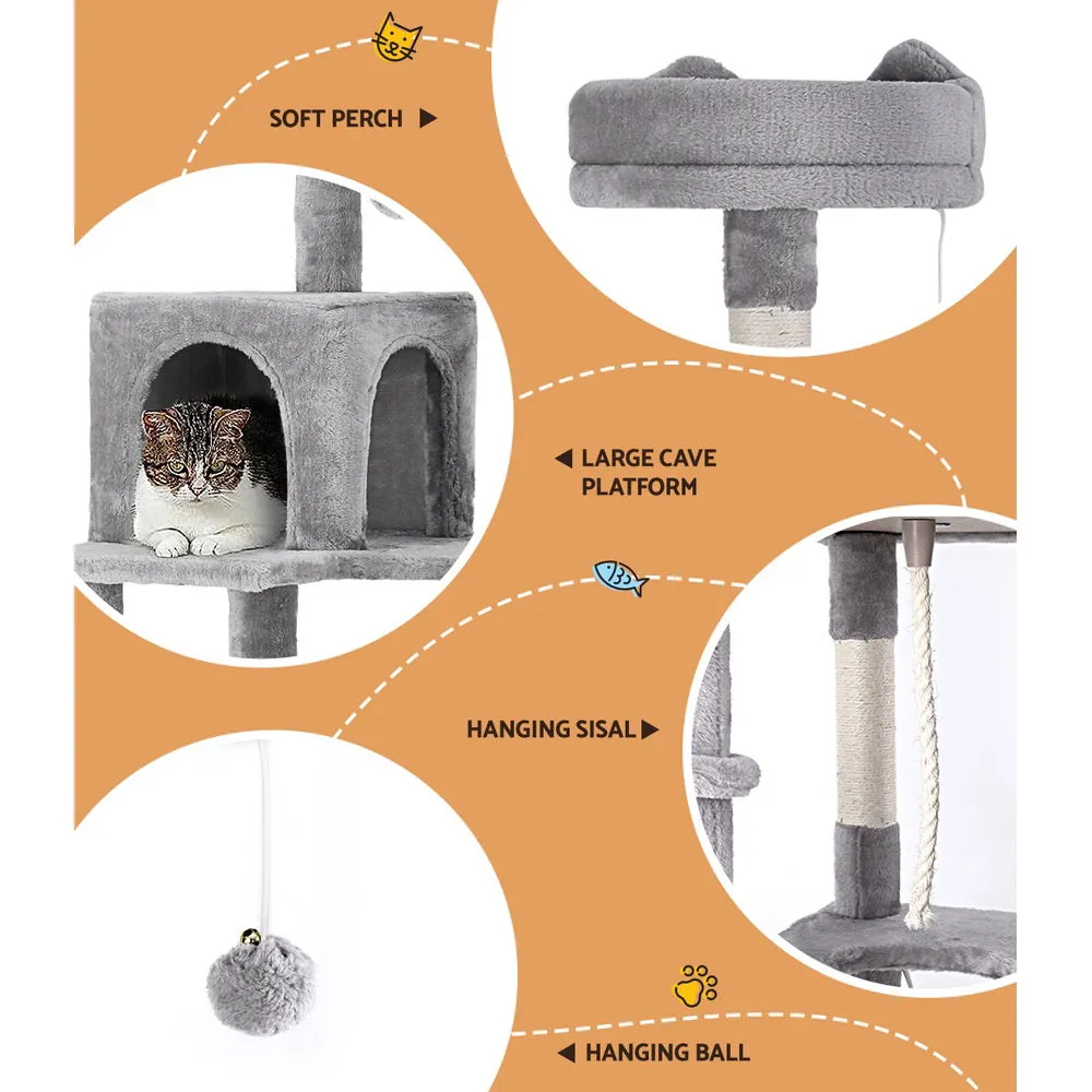 Plush Multi-Level Cat Tree Condo with Sisal Posts - i.Pet