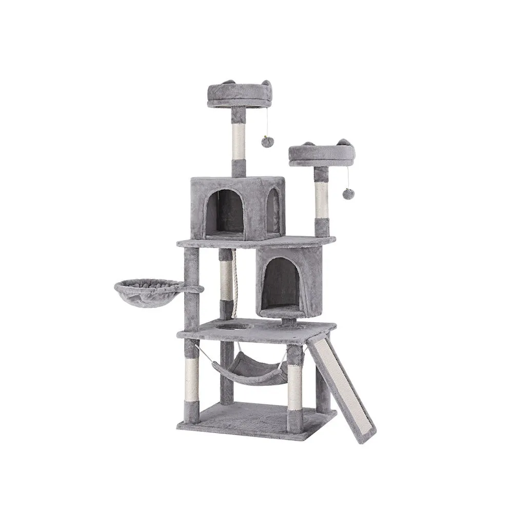 Plush Multi-Level Cat Tree Condo with Sisal Posts - i.Pet