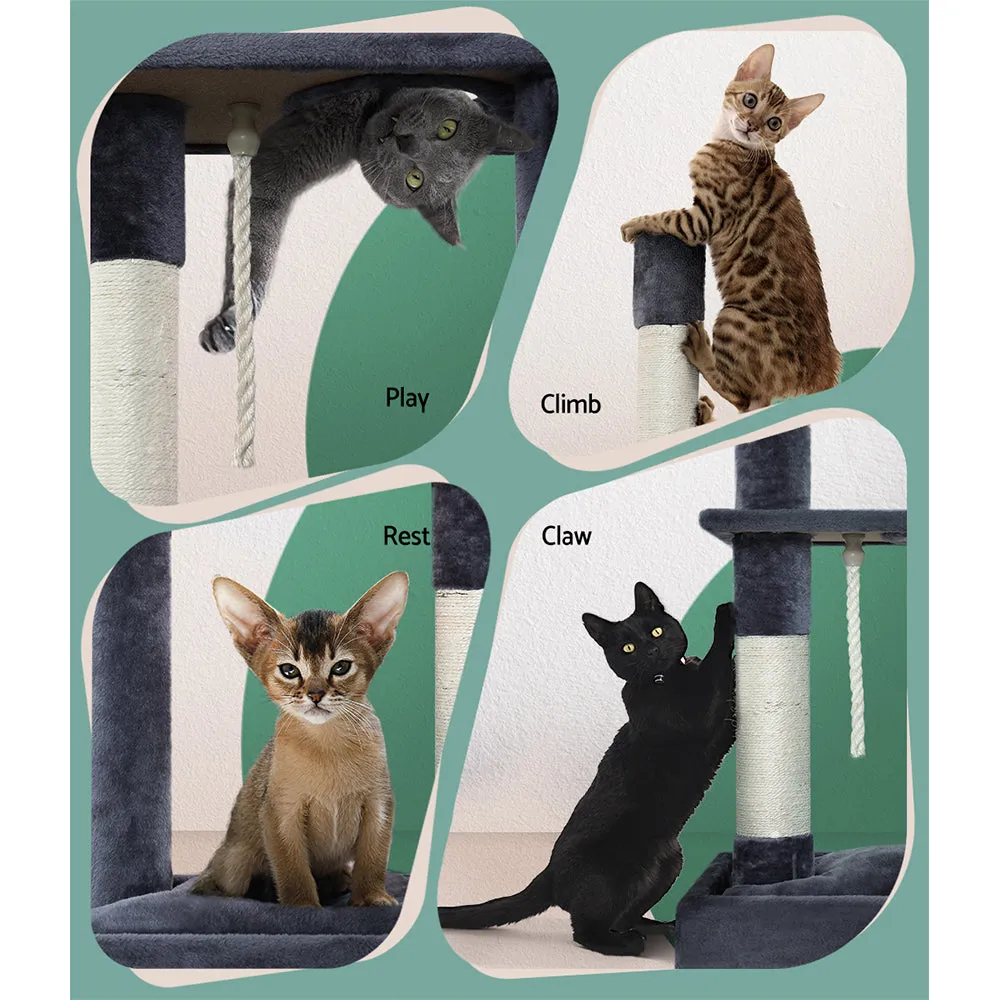 Plush Velvet 102cm Small Cat Tree House with Sisal Posts i.Pet
