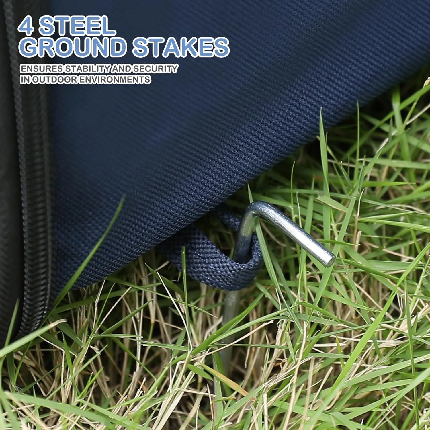Portable Soft Dog House Collapsible Dog Crate for Camping Travel with Rollable Mesh Windows 1 Door 4 Ground Nails & 1 Carry Bag, 18 * 14 * 16 inch, Navy Blue