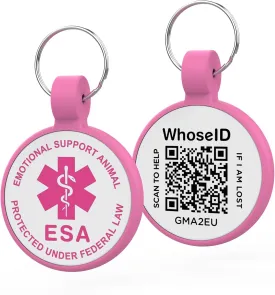 QR Code Dog Tag, QR Code Pet ID Tag, Dog ID Tag, Small Cat for Kitten and Puppy, Modifiable Free Online Profile, Scan QR Code Send Instant Location Alert Email (Rose, Regular)