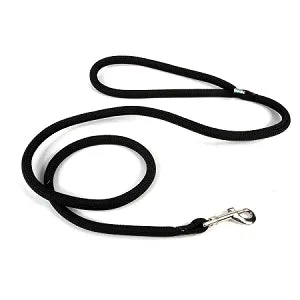 Round Braided Black Rope Nylon Dog Leash
