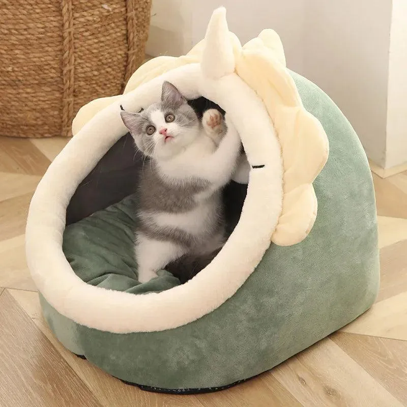Self-Warming Cat Tent Bed Foldable Washable