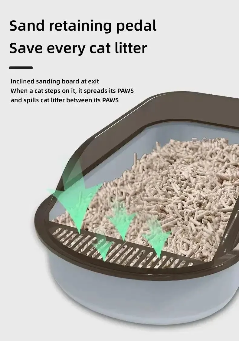 Splashproof Pet Sandbox Ideal Cat Litter Box Solution