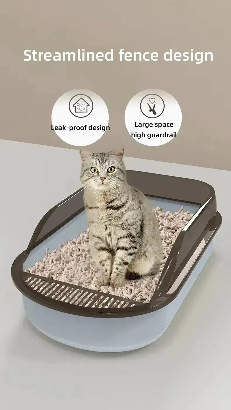 Splashproof Pet Sandbox Ideal Cat Litter Box Solution