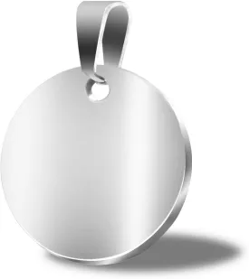 Stamping Blanks Silver Round Metal Charms 10 Pcs, Stainless Steel Tags with Hole, 1.4 Inch (35 mm) Pet ID Name Tags DIY Pendants