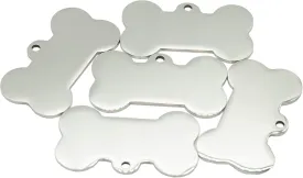 StayMax Stainless Steel Blank Bone Shape Dog Tags Stamping Blanks with Key Rings 10 Pack