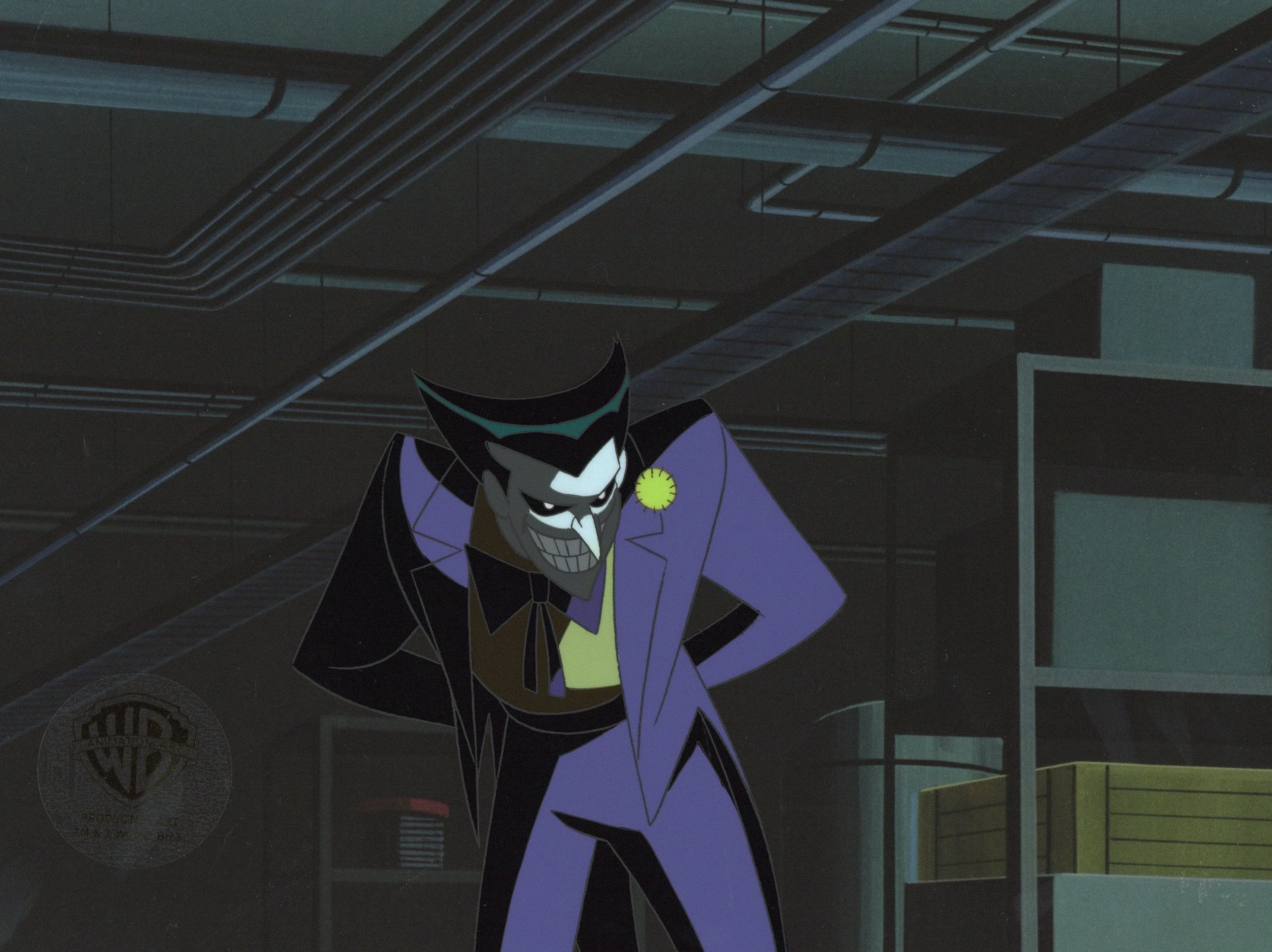 Superman the Animated Series Original Production Cel with Matching Drawing: Joker
