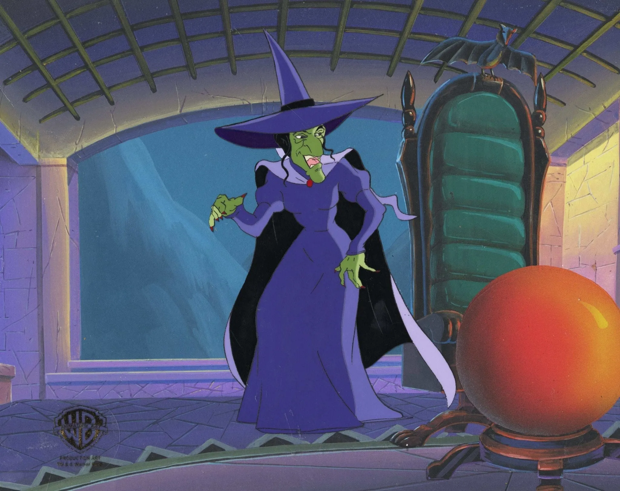 The Wizard of Oz (TV Series) Original Production Cel on Original Background: The Wicked Witch
