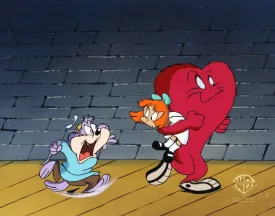 Tiny Toons Original Production Cel: Elmyra, Dizzy Devil, and Gossamer