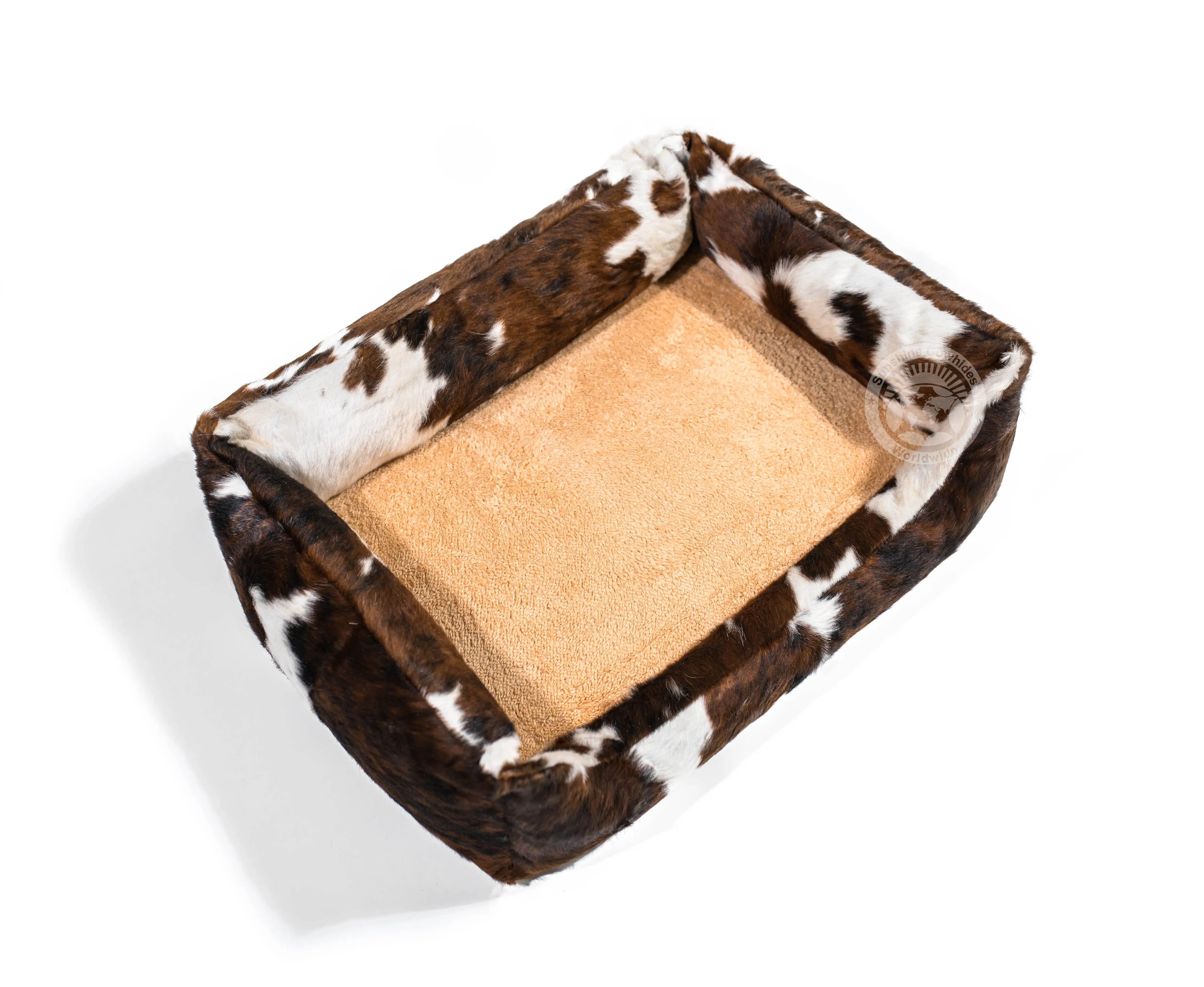 Tricolor Cowhide Pet Bed, 22X29X8"