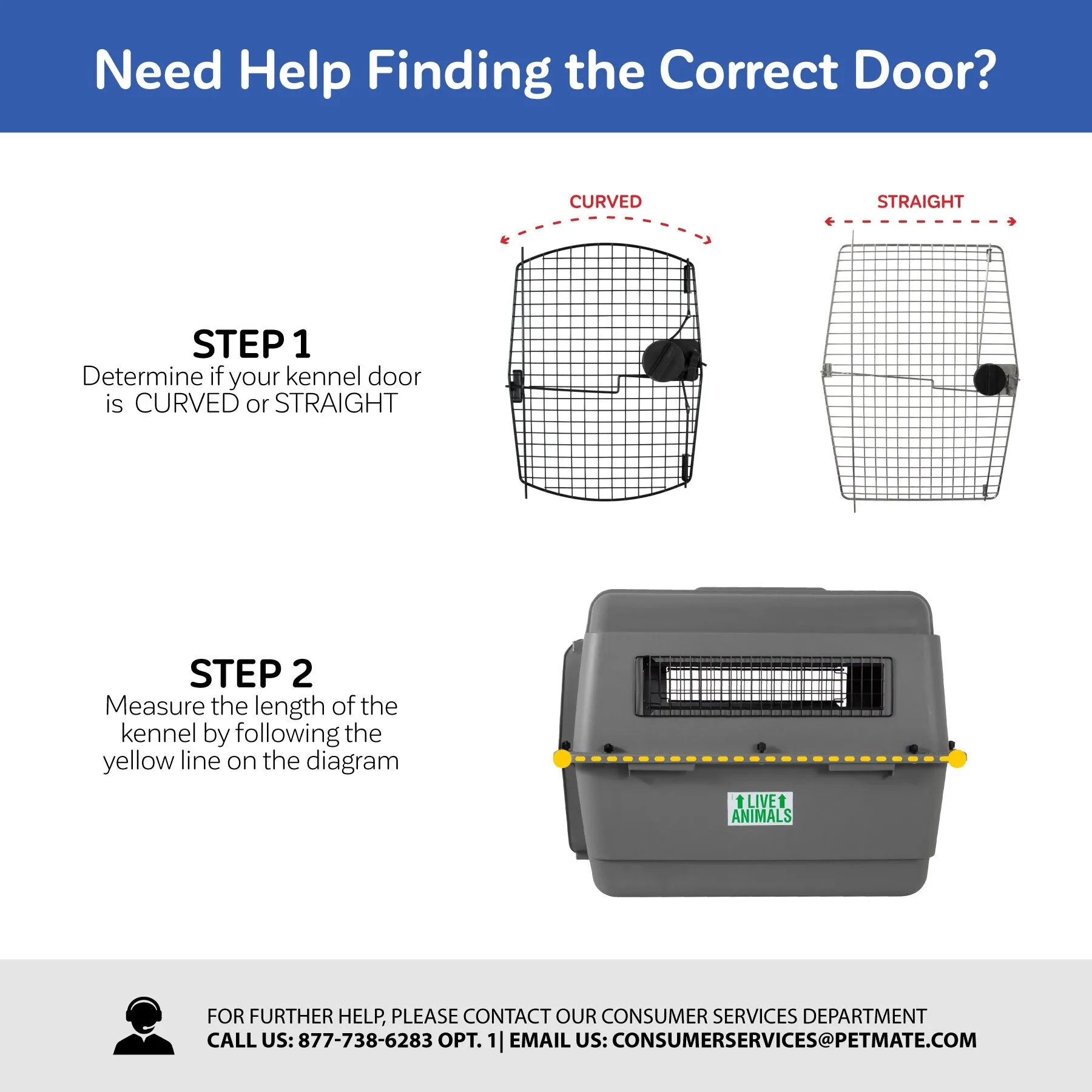 Vaulted Replacement Door For 40" Plastic Kennels