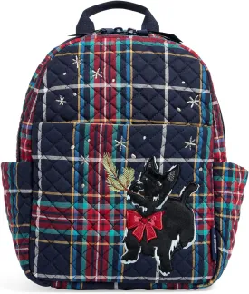 Vera Bradley Women's Cotton Small Backpack, Scottie Dog - Recycled Cotton, One Size