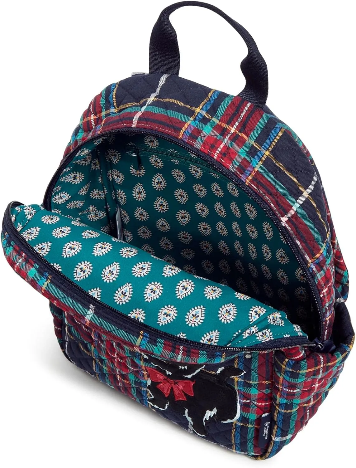 Vera Bradley Women's Cotton Small Backpack, Scottie Dog - Recycled Cotton, One Size